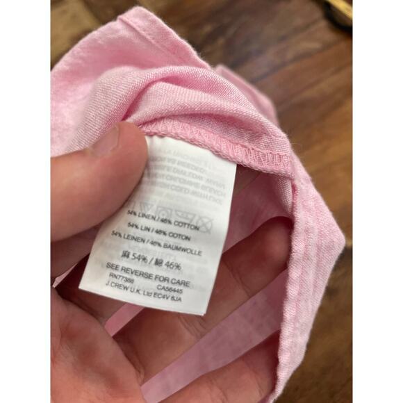 Madewell Women's Linen Blend Short Sleeve Tie Front Button Up Shirt Size Small - Picture 5 of 9